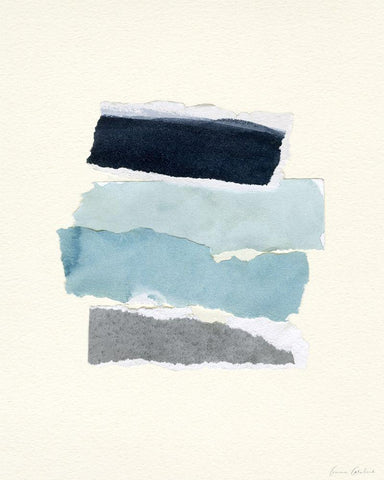 Seaside Color Study III White Modern Wood Framed Art Print with Double Matting by Caroline, Emma