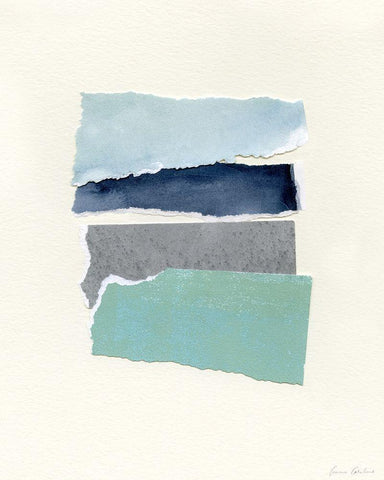 Seaside Color Study IV White Modern Wood Framed Art Print with Double Matting by Caroline, Emma