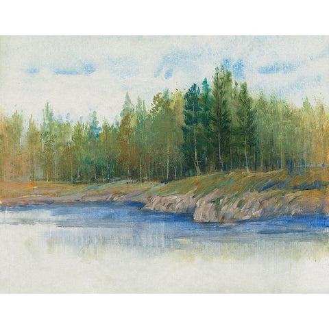 From the Banks II White Modern Wood Framed Art Print by OToole, Tim