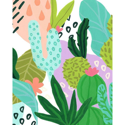 Party Plants III Black Modern Wood Framed Art Print with Double Matting by Vess, June Erica