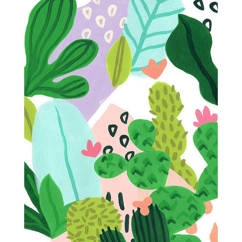 Party Plants IV Black Modern Wood Framed Art Print by Vess, June Erica