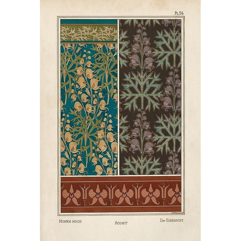 Nouveau Decorative V Gold Ornate Wood Framed Art Print with Double Matting by Vision Studio