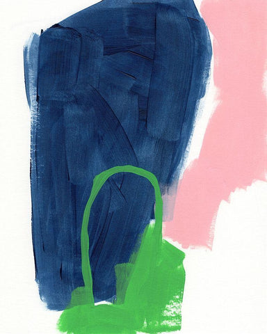 Dream Cycle IV White Modern Wood Framed Art Print with Double Matting by Vess, June Erica