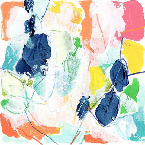 Impasto Kaleidoscope II Black Modern Wood Framed Art Print by Vess, June Erica