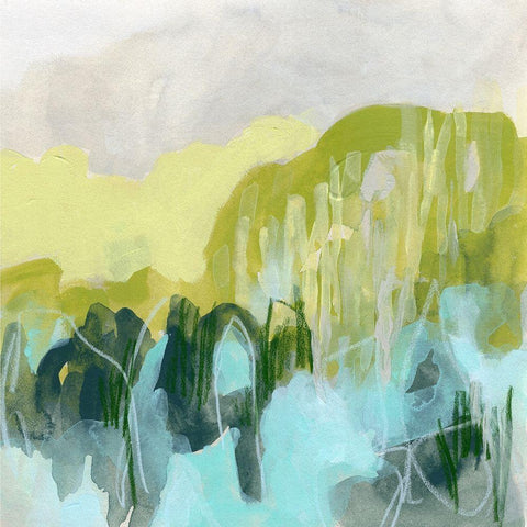 Marsh Crest II White Modern Wood Framed Art Print by Vess, June Erica