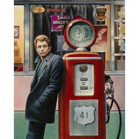 James Dean White Modern Wood Framed Art Print by Consani, Chris