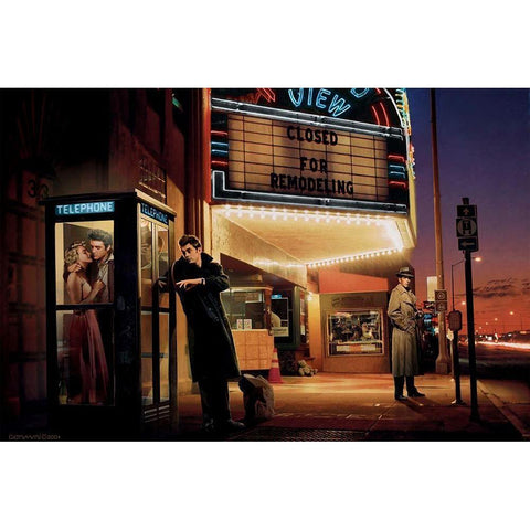 Midnight Matinee Black Modern Wood Framed Art Print with Double Matting by Consani, Chris