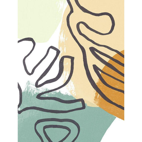 Midcentury Modern Coral II Gold Ornate Wood Framed Art Print with Double Matting by Vess, June Erica