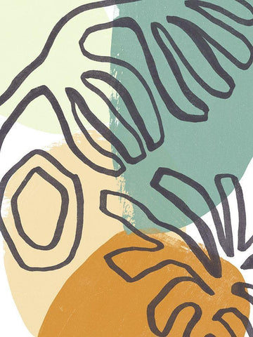 Midcentury Modern Coral III Black Ornate Wood Framed Art Print with Double Matting by Vess, June Erica