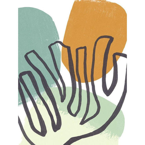 Midcentury Modern Coral IV Gold Ornate Wood Framed Art Print with Double Matting by Vess, June Erica