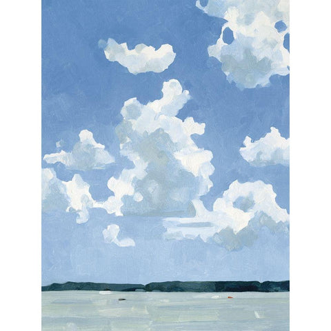 July Lakeside I White Modern Wood Framed Art Print by Caroline, Emma