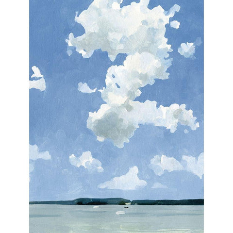 July Lakeside II White Modern Wood Framed Art Print by Caroline, Emma