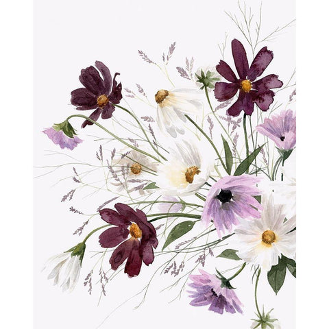 Amethyst Bouquet I Gold Ornate Wood Framed Art Print with Double Matting by Popp, Grace