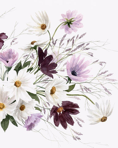 Amethyst Bouquet II Black Ornate Wood Framed Art Print with Double Matting by Popp, Grace