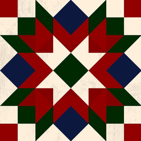 Christmas Barn Quilt IV White Modern Wood Framed Art Print by Barnes, Victoria