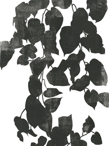 Pothos Silhouette I White Modern Wood Framed Art Print with Double Matting by Caroline, Emma