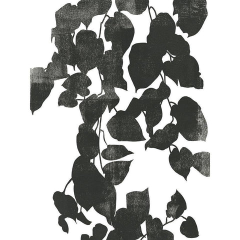 Pothos Silhouette I Black Modern Wood Framed Art Print with Double Matting by Caroline, Emma