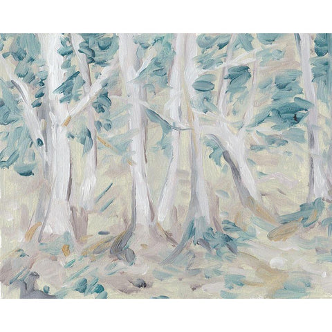 Misty Autumn Forest I White Modern Wood Framed Art Print by Wang, Melissa