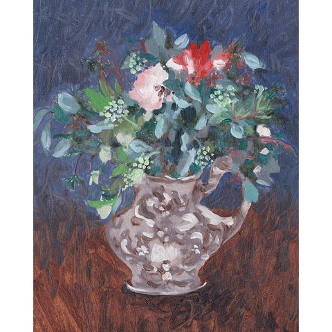 Night Bouquet I White Modern Wood Framed Art Print by Wang, Melissa