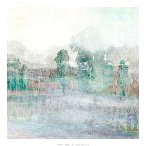 Distant Pond II Black Modern Wood Framed Art Print with Double Matting by Stellar Design Studio