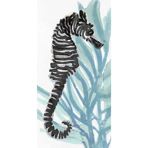 Zebra Seahorse I Gold Ornate Wood Framed Art Print with Double Matting by Stellar Design Studio