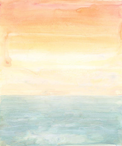 Sunny Horizon II White Modern Wood Framed Art Print with Double Matting by Stramel, Renee W.