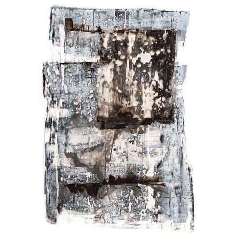 Speckled Remnants II Black Modern Wood Framed Art Print with Double Matting by Stramel, Renee W.