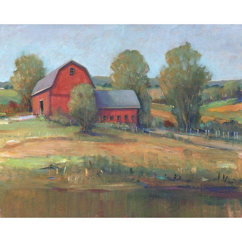 Country Barn I White Modern Wood Framed Art Print by OToole, Tim