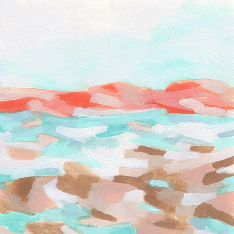 Coral Coast I Gold Ornate Wood Framed Art Print with Double Matting by Vess, June Erica