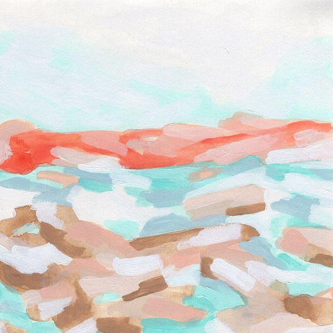 Coral Coast II Black Modern Wood Framed Art Print with Double Matting by Vess, June Erica