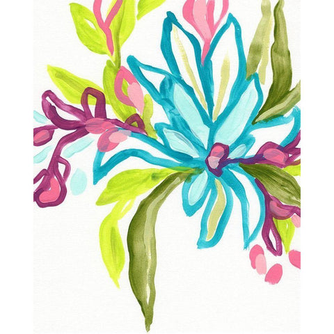 Tropical Sketch II Gold Ornate Wood Framed Art Print with Double Matting by Vess, June Erica