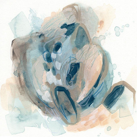 Soft Vortex I White Modern Wood Framed Art Print with Double Matting by Vess, June Erica