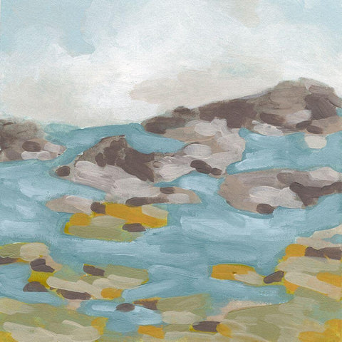 Stone Shore II White Modern Wood Framed Art Print by Vess, June Erica