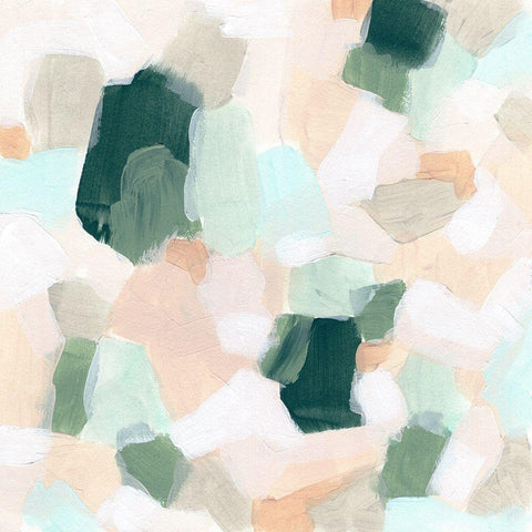 Pastel Facets I Black Modern Wood Framed Art Print with Double Matting by Vess, June Erica