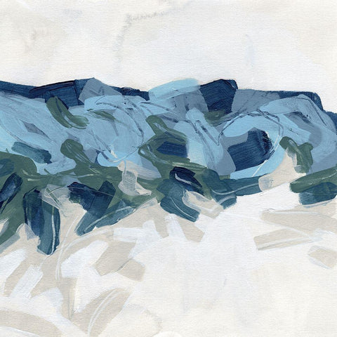 Mountain Strata I White Modern Wood Framed Art Print by Vess, June Erica