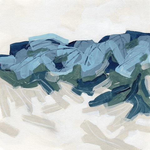 Mountain Strata II White Modern Wood Framed Art Print with Double Matting by Vess, June Erica