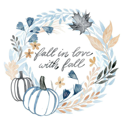 Azure Autumn I Gold Ornate Wood Framed Art Print with Double Matting by Popp, Grace