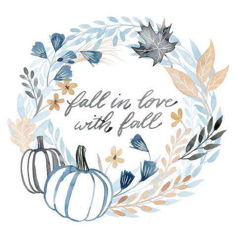 Azure Autumn I White Modern Wood Framed Art Print with Double Matting by Popp, Grace