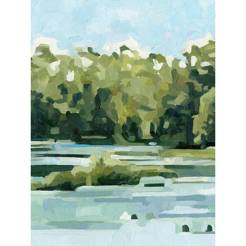 River Day I Black Modern Wood Framed Art Print with Double Matting by Caroline, Emma