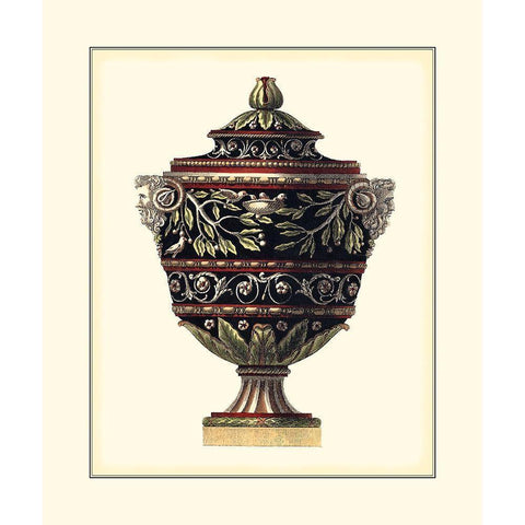 Antonini Clementino Urn I Black Modern Wood Framed Art Print with Double Matting by Antonini, Da Carlo