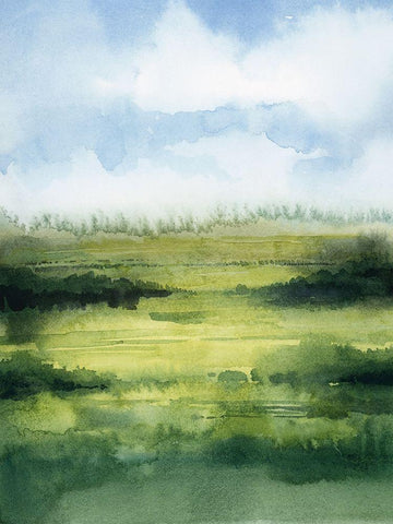 Fenland Glow I White Modern Wood Framed Art Print with Double Matting by Popp, Grace