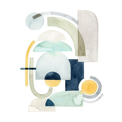 Planetary Shift I White Modern Wood Framed Art Print by Popp, Grace