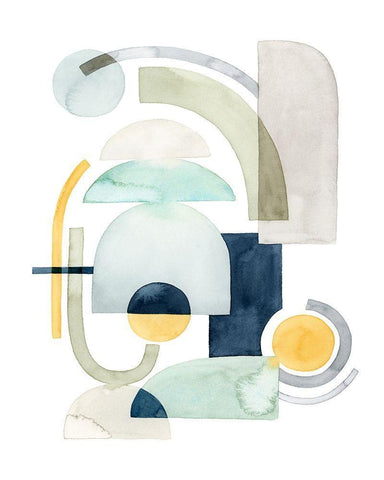 Planetary Shift I Black Ornate Wood Framed Art Print with Double Matting by Popp, Grace