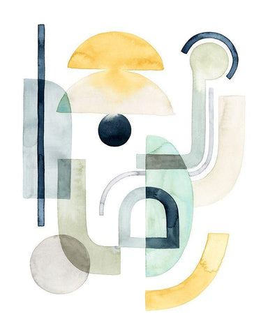 Planetary Shift II White Modern Wood Framed Art Print with Double Matting by Popp, Grace