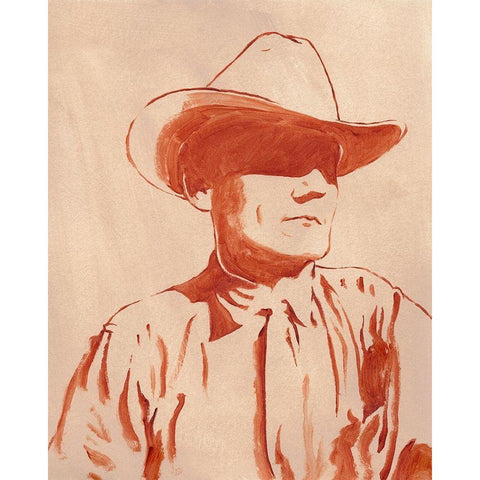 Man of the West I White Modern Wood Framed Art Print by Green, Jacob