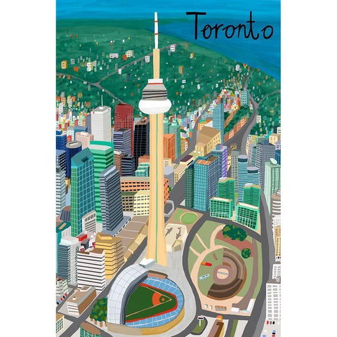 View from Above Toronto White Modern Wood Framed Art Print by Daly, Carla