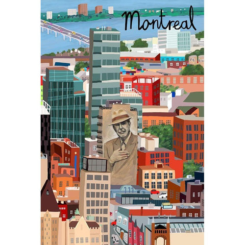 View from Above Montreal White Modern Wood Framed Art Print by Daly, Carla