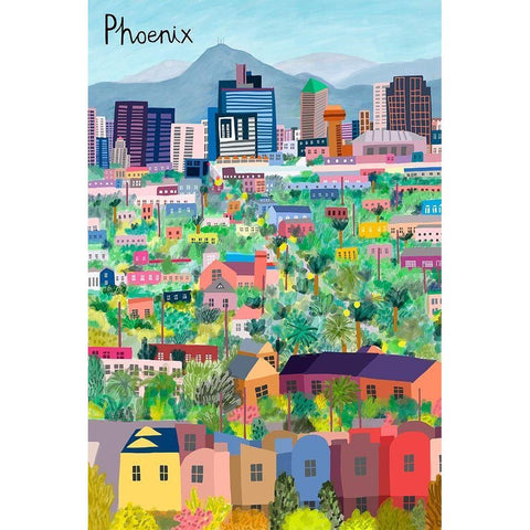 View from Above Phoenix White Modern Wood Framed Art Print by Daly, Carla