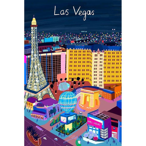 View from Above Las Vegas White Modern Wood Framed Art Print by Daly, Carla