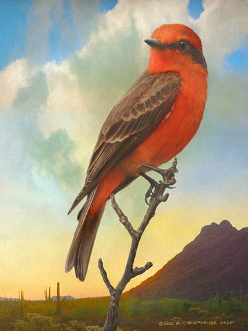 On the Branch V Black Ornate Wood Framed Art Print with Double Matting by Vest, Chris